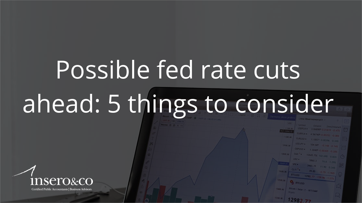 image of a computer with text: Possible fed rate cuts ahead: 5 things to consider