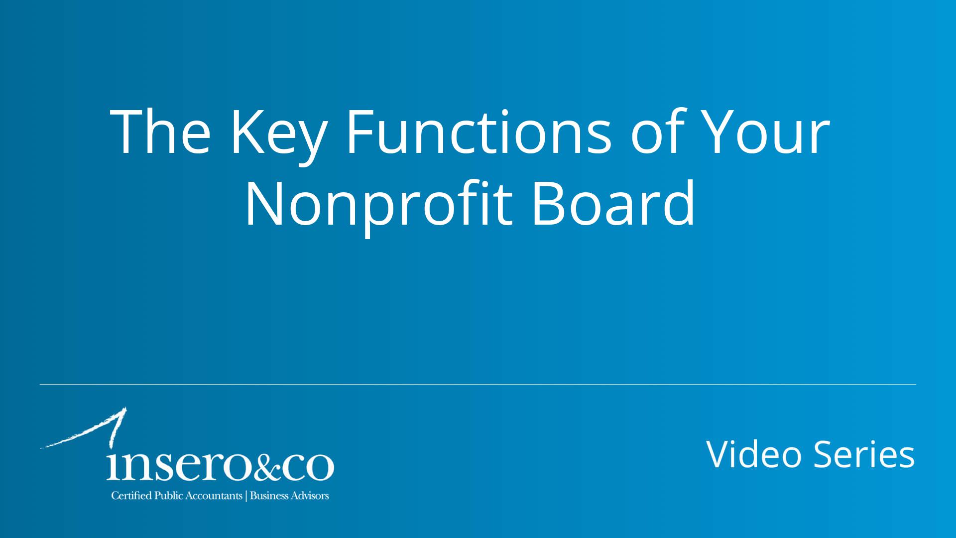 The Key Functions of Your Nonprofit Board