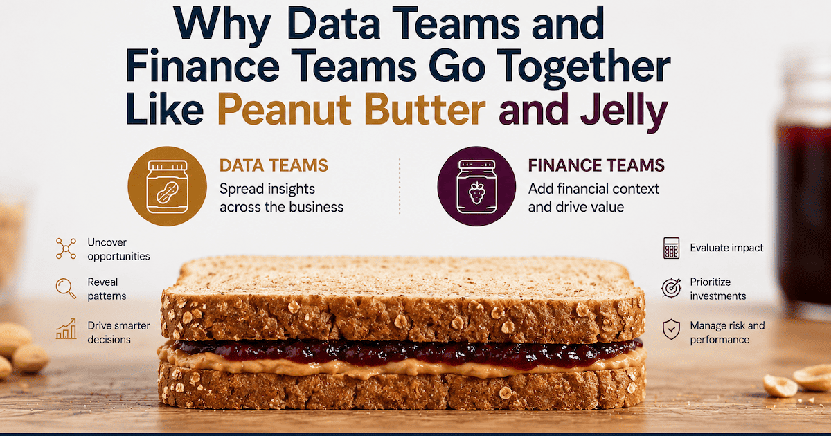 Why Data Teams and Finance Teams Go Together Like Peanut Butter and Jelly