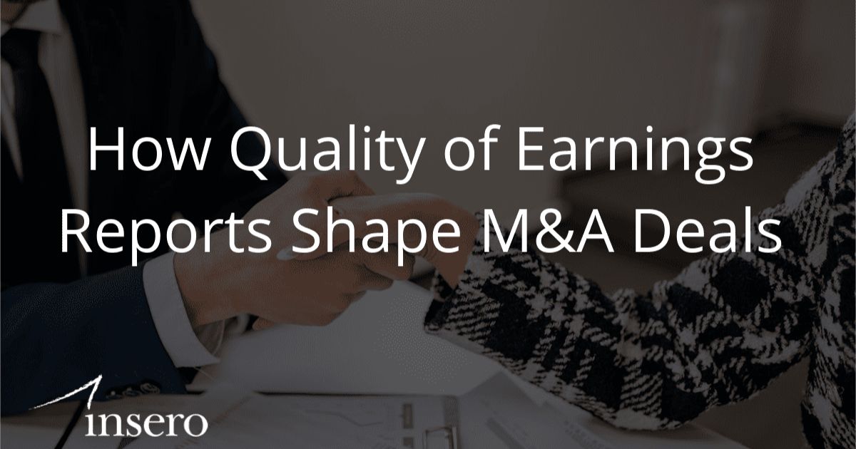 QoE Reports Shape M&A Deals