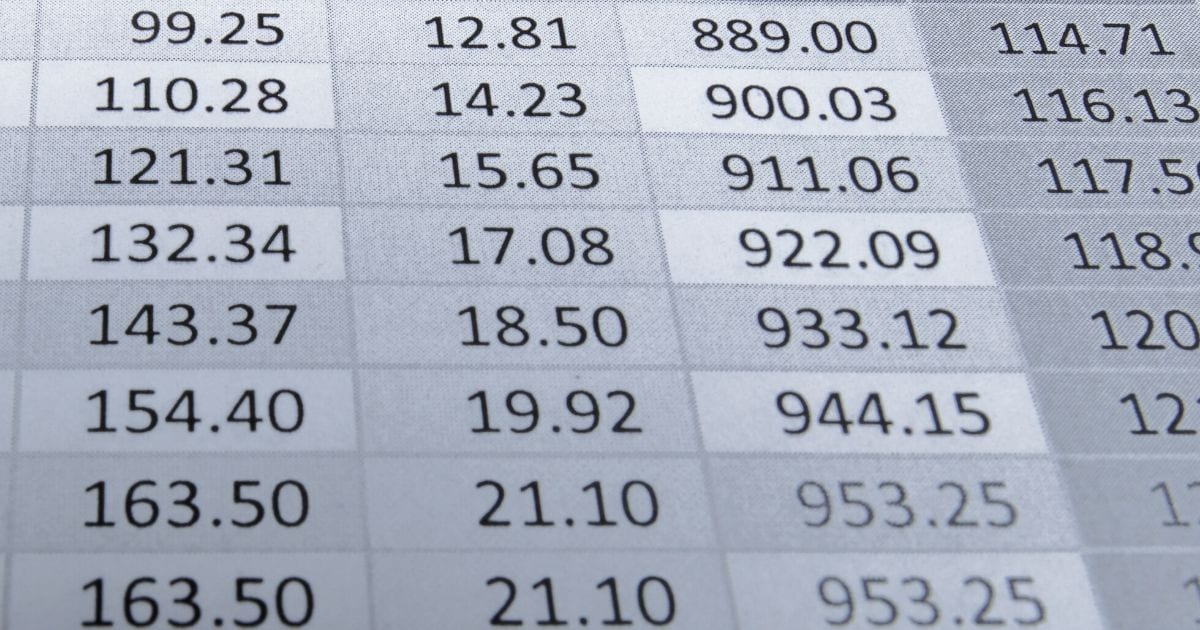 Still Managing Your Finances with Spreadsheets? Greyscale excel spreadsheet with numbers