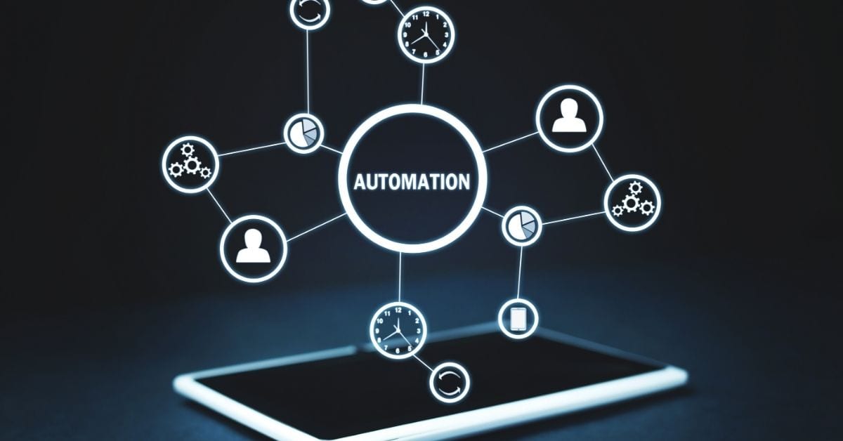 automate your accounting processes, image shows automation connections and tablet