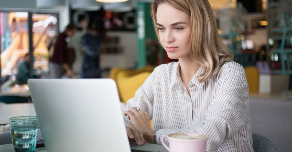 woman working on computer