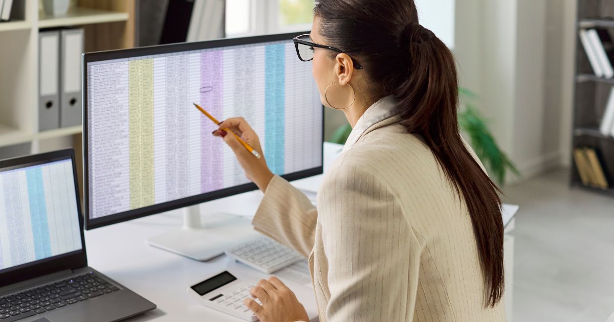 woman working on a computer